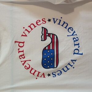 Vineyard Vines Tee Shirt White With American Flag Large